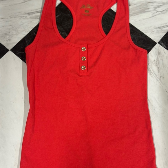 Lilly Pulitzer Red Tank with gold accent - Picture 1 of 3